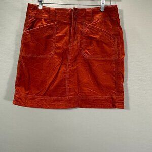 Sahalie Skirt Womens  8 Orange Corduroy Cotton Stretch Pencil Zip Fly Pockets